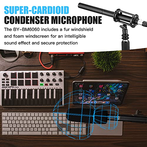 BOYA XLR Microphone BY-BM6060 Super-Cardioid Shotgun Condenser Microphone