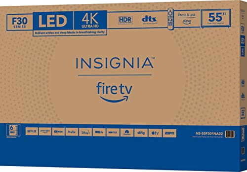 INSIGNIA 55-inch Class F30 Series LED 4K UHD Smart Fire TV with Alexa Voice Remote