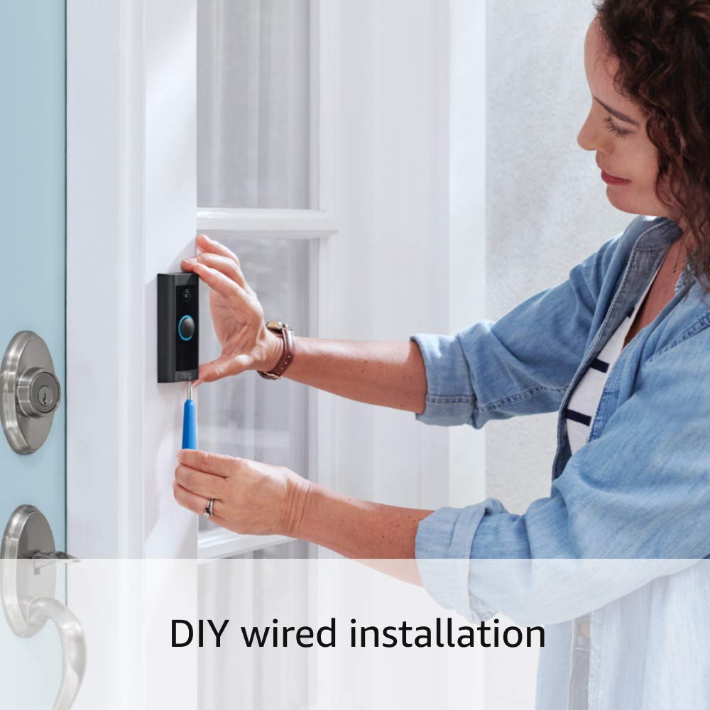 Ring Video Doorbell Wired | Use Two-Way Talk, advanced motion detection.