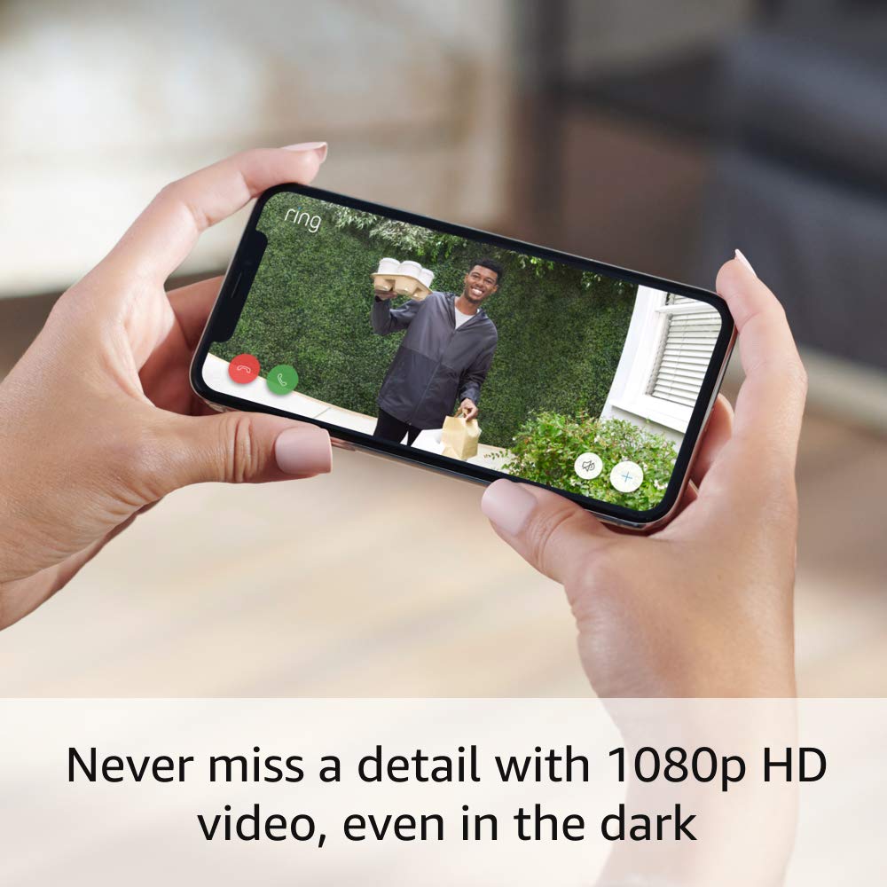 Ring Video Doorbell Wired | Use Two-Way Talk, advanced motion detection.